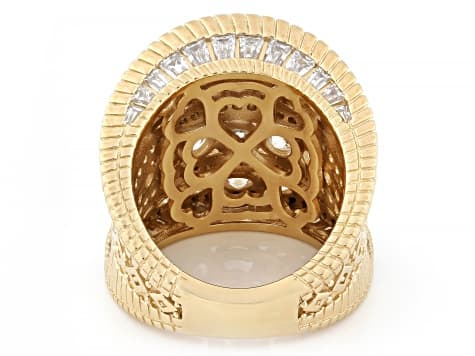 Judith Ripka White Cubic Zirconia 14k Gold Clad Haute Tapered Contour Band Ring 7.41ctw
