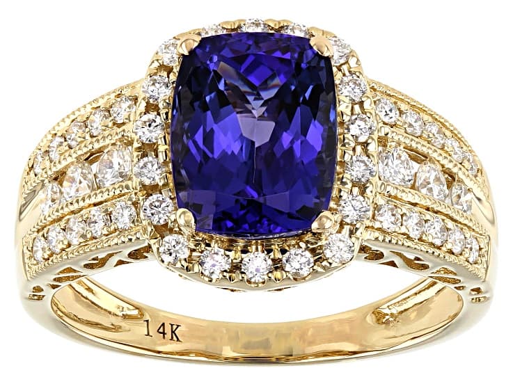 Cruise Ship Collection Blue Tanzanite 14k Yellow Gold Ring 2.27ctw