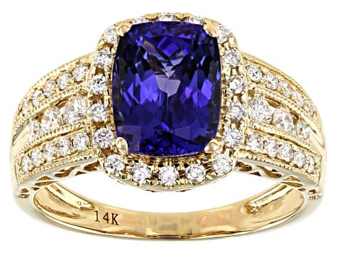 Cruise Ship Collection Blue Tanzanite 14k Yellow Gold Ring 2.27ctw
