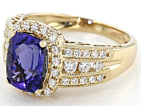 Cruise Ship Collection Blue Tanzanite 14k Yellow Gold Ring 2.27ctw