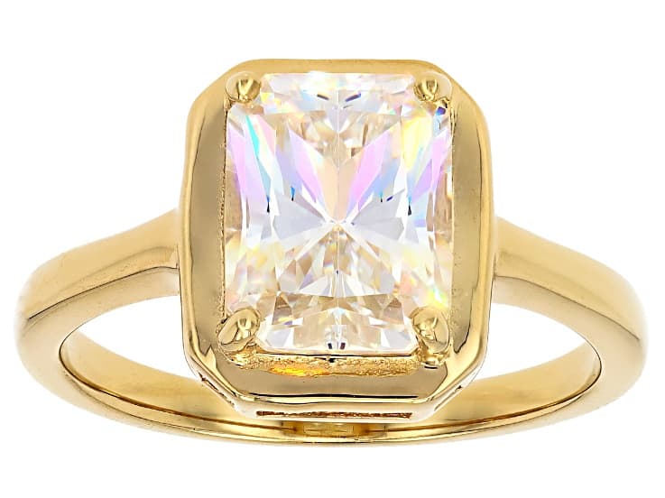 Strontium Titanate 18k Yellow Gold Over Sterling Silver Ring 3.32ct