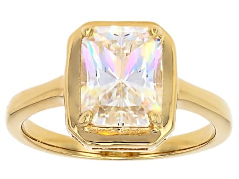 Strontium Titanate 18k Yellow Gold Over Sterling Silver Ring 3.32ct