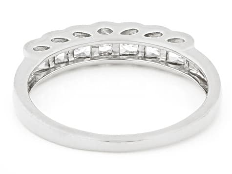 White Lab-Grown Diamond F-G SI Rhodium Over Sterling Silver Band Ring 0.45ctw