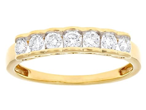 White Lab-Grown Diamond F-G SI 14k Yellow Gold Over Sterling Silver Band Ring 0.45ctw