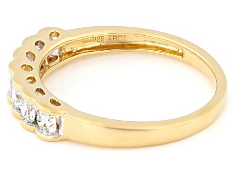 White Lab-Grown Diamond F-G SI 14k Yellow Gold Over Sterling Silver Band Ring 0.45ctw