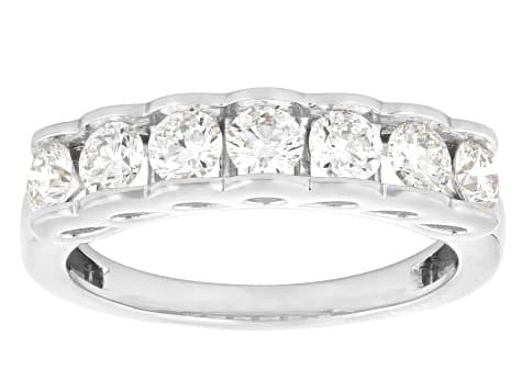White Lab-Grown Diamond F-G SI Rhodium Over Sterling Silver Band Ring 1.00ctw