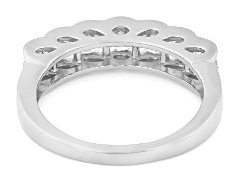 White Lab-Grown Diamond F-G SI Rhodium Over Sterling Silver Band Ring 1.00ctw