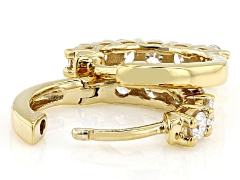 White Lab-Grown Diamond H SI1 14K Yellow Gold Over Sterling Silver Huggie Earrings 1.00ctw