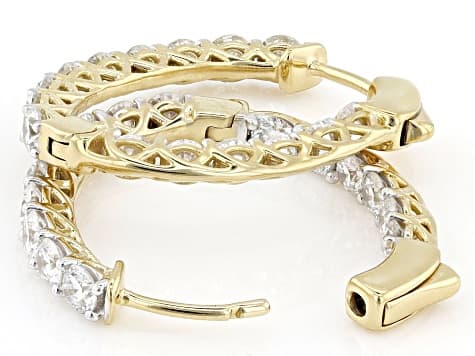White Lab-Grown Diamond H SI 14K Yellow Gold Over Sterling Silver Inside-Out Hoop Earrings 3.00ctw