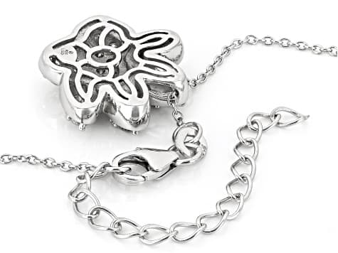 White Lab-Grown Diamond G-H VS Rhodium Over Silver Paw Print Pendant With Cable Chain 1.00ctw