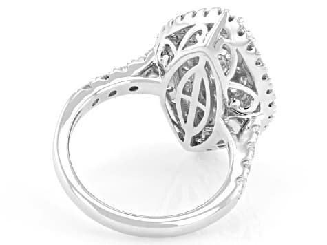 Round White Lab-Grown Diamond H SI Rhodium Over Sterling Silver Cluster Ring 2.00ctw
