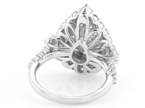 White Lab-Grown Diamond H VS-SI Rhodium Over Sterling Silver Cluster Ring 2.00ctw