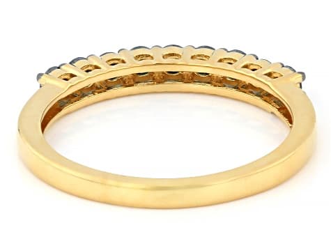 Round Blue Lab-Grown Diamond 14K Yellow Gold Over Sterling Silver Ring 0.45ctw