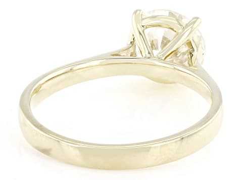 Certified Round White Lab-Grown Diamond H SI2 10K Yellow Gold Solitaire Ring 2.00ct