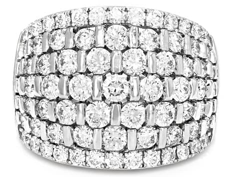 Round White Lab-Grown Diamond H SI Rhodium Over Sterling Silver Ring 3.00ctw