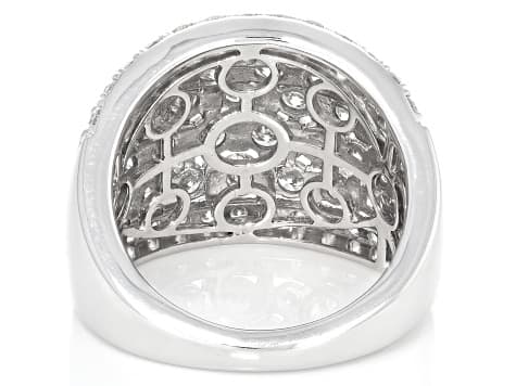 Round White Lab-Grown Diamond H SI Rhodium Over Sterling Silver Ring 3.00ctw