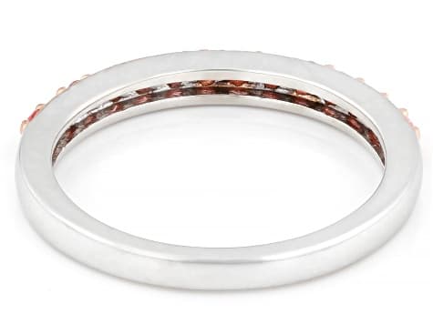 Round Pink Lab-grown Diamond SI Rhodium Over Sterling Silver Ring 0.30ctw