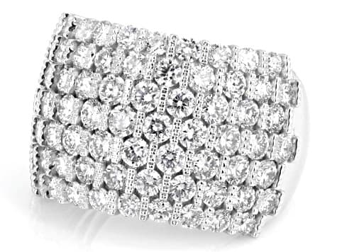 Round White Lab-Grown Diamond G-H VS Rhodium Over Sterling Silver Ring 3.00ctw