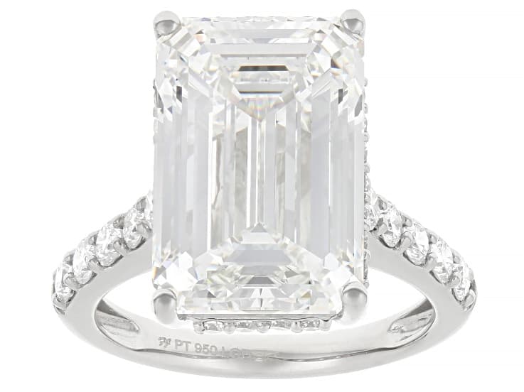 Certified White Lab-Grown Diamond F VVS2 Platinum Ring 12.00ctw