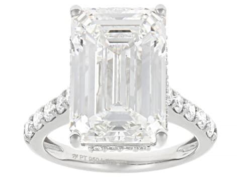 Certified White Lab-Grown Diamond F VVS2 Platinum Ring 12.00ctw