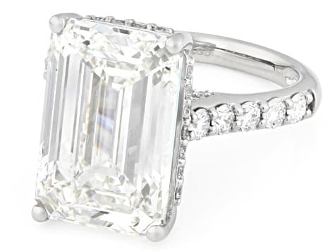 Certified White Lab-Grown Diamond F VVS2 Platinum Ring 12.00ctw