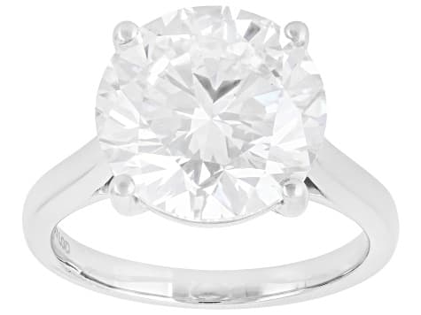 Certified White Lab-Grown Diamond F VS2 14K White Gold Solitaire Ring 6.00ct