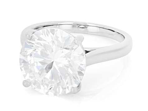 Certified White Lab-Grown Diamond F VS2 14K White Gold Solitaire Ring 6.00ct