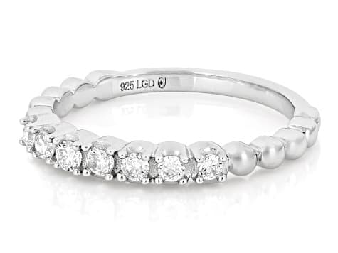White Lab-Grown Diamond G-H VS Rhodium Over Sterling Silver Ring 0.30ctw