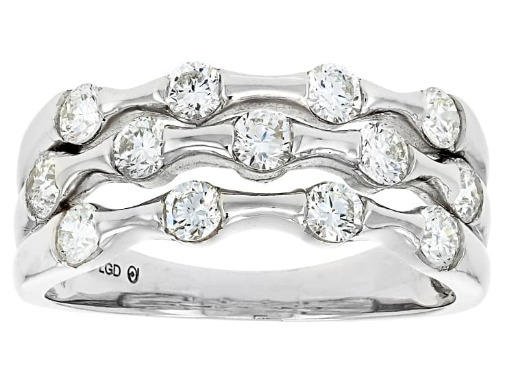 White Lab-Grown Diamond G-H VS Rhodium Over Sterling Silver Ring 1.00ctw