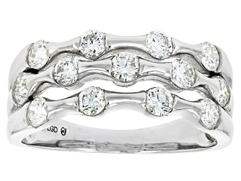 White Lab-Grown Diamond G-H VS Rhodium Over Sterling Silver Ring 1.00ctw