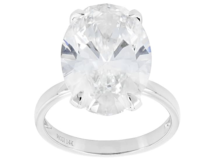 Certified White Lab-Grown Diamond F VS1 14K White Gold Solitaire Ring 10.00ct