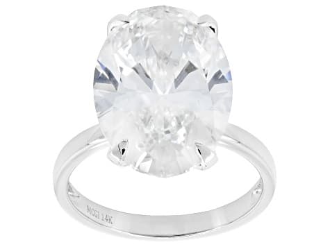 Certified White Lab-Grown Diamond F VS1 14K White Gold Solitaire Ring 10.00ct