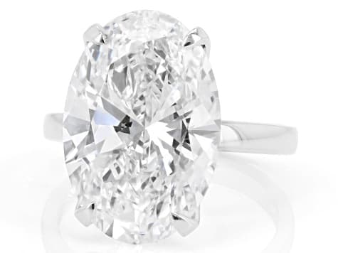Certified White Lab-Grown Diamond F VS1 14K White Gold Solitaire Ring 10.00ct