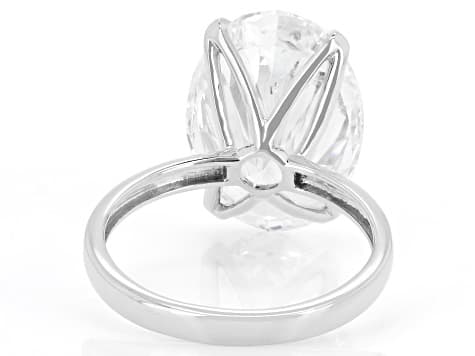 Certified White Lab-Grown Diamond F VS1 14K White Gold Solitaire Ring 10.00ct