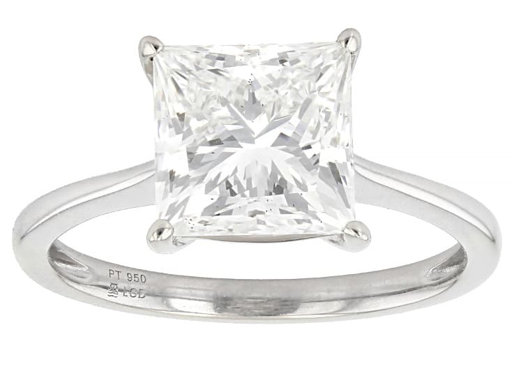 Certified White Lab-Grown Diamond H SI Platinum Solitaire Ring 3.00ct