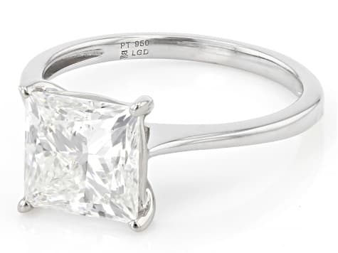 Certified White Lab-Grown Diamond H SI Platinum Solitaire Ring 3.00ct