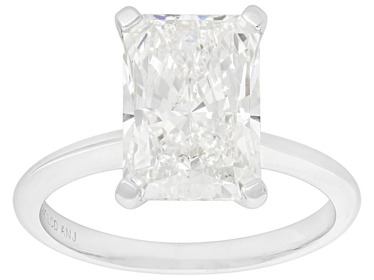White Lab-Grown Diamond F SI1 14K White Gold Solitaire Ring 4.00ct