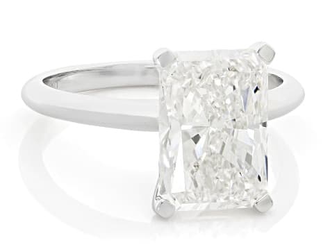 White Lab-Grown Diamond F SI1 14K White Gold Solitaire Ring 4.00ct