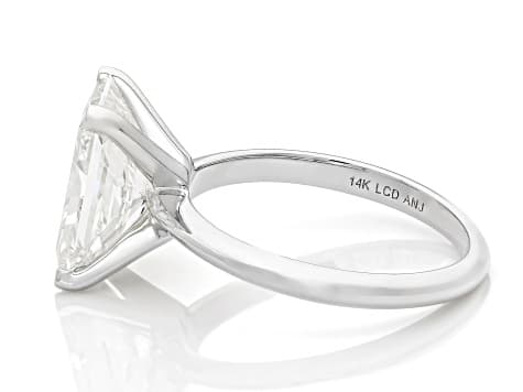 White Lab-Grown Diamond F SI1 14K White Gold Solitaire Ring 4.00ct