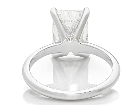 White Lab-Grown Diamond F SI1 14K White Gold Solitaire Ring 4.00ct