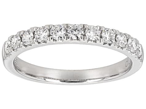 White Lab-Grown Diamond Rhodium Over Sterling Silver Band Ring 0.50ctw