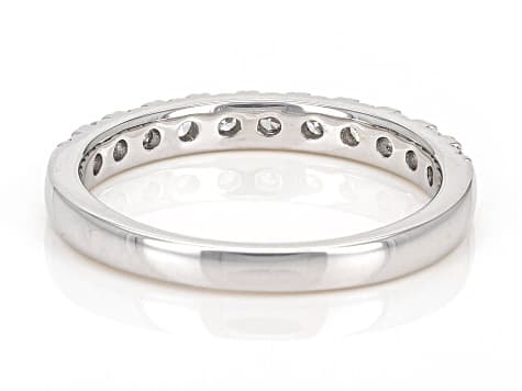 White Lab-Grown Diamond Rhodium Over Sterling Silver Band Ring 0.50ctw