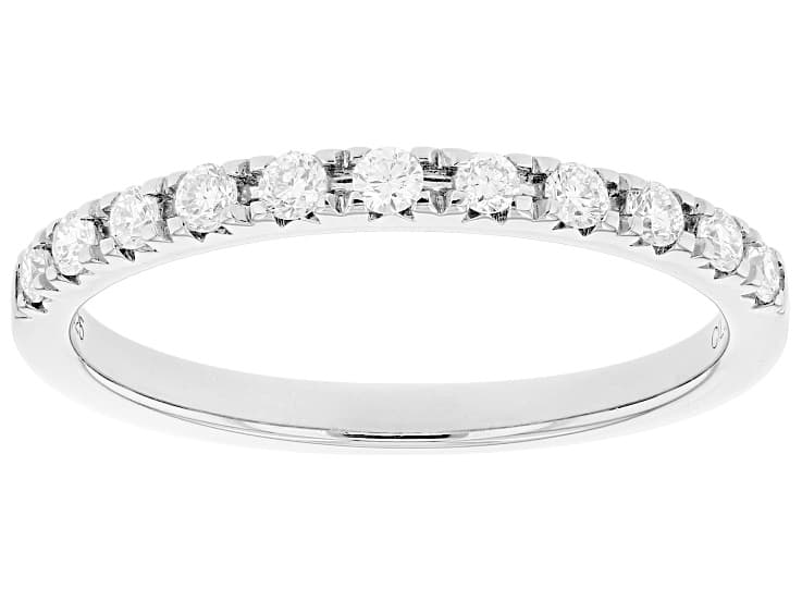 White Lab-Grown Diamond Rhodium Over Sterling Silver Band Ring 0.25ctw