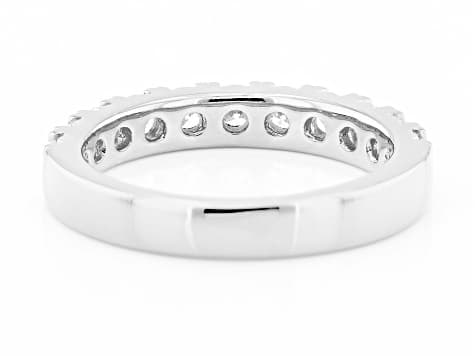 White Lab-Grown Diamond Rhodium Over Sterling Silver Band Ring 1.00ctw
