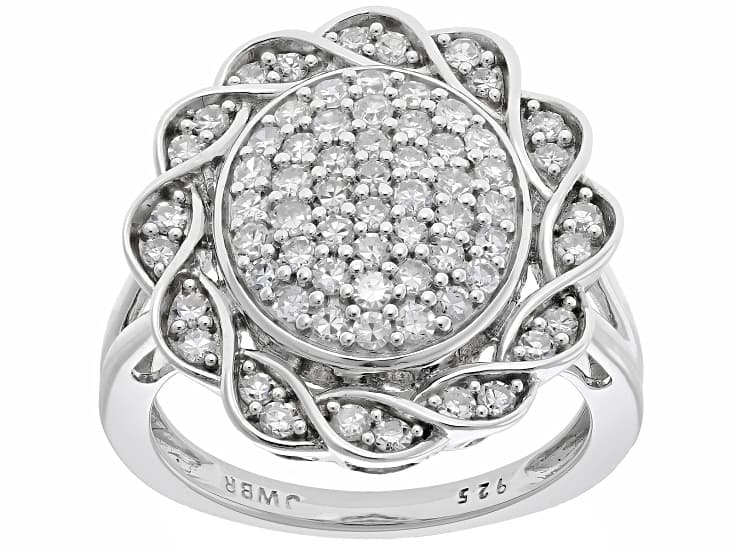 White Lab-Grown Diamond G-H Rhodium Over Sterling Silver Ring 1.00ctw