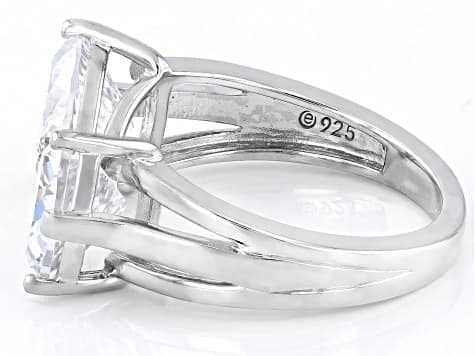 White Cubic Zirconia Platinum Over Sterling Silver Perfect Cut Bow Ring 6.46ctw