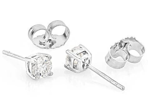 Moissanite Platineve Stud Earrings 0.66ctw DEW.