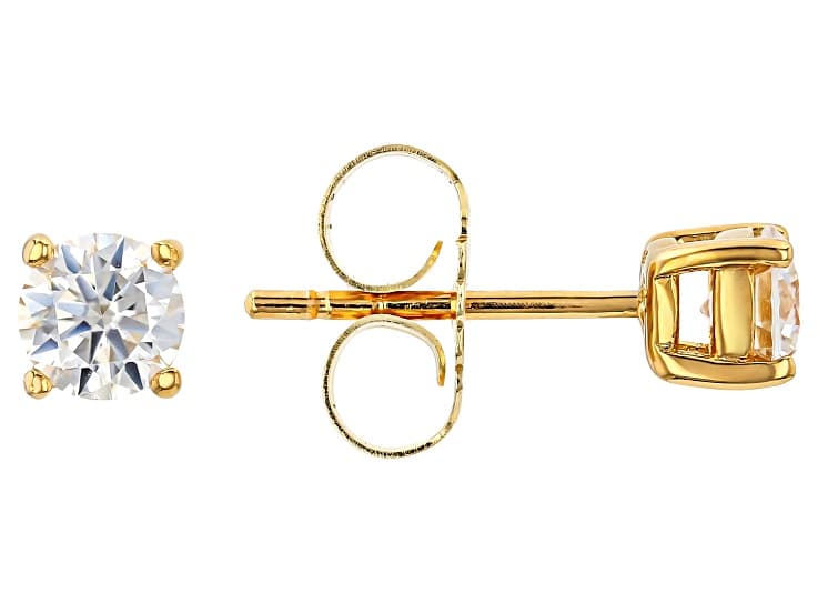 Moissanite 14k Yellow Gold Over Sterling Silver Studs .66ctw DEW.