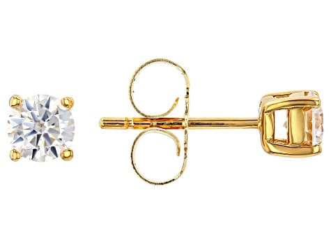 Moissanite 14k Yellow Gold Over Sterling Silver Studs .66ctw DEW.