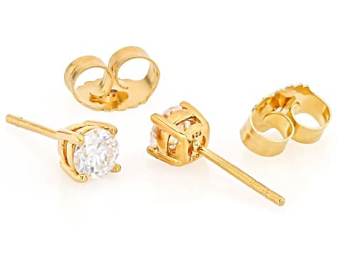 Moissanite 14k Yellow Gold Over Sterling Silver Studs .66ctw DEW.